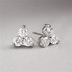 14k White Gold 1.0 Cttw. Diamond Cluster Earrings