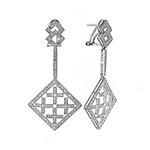 14k White Gold 1.0 Cttw. Diamond Dangle Earrings