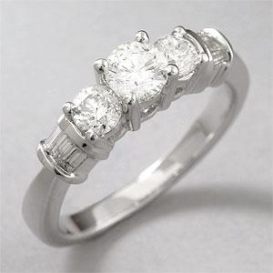 14k White Gold 1.00 Cttw. 3-stone Diamond Ring