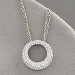 14k White Gold 1.00 Cttw. Diamond Circle Pwndant