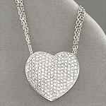14k White Gold 1.00 Cttw. Diamond Heart Pendant