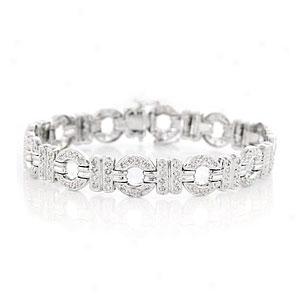 14k White Gold 1.2 Cttw. Diamond Circle Bracelet