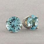 14k White Gold 1.65 Cttw. Aquamarine Earrings