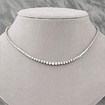 14k White Gold 6.00 Cttw. Diamind Riviera Necklace