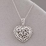 14k White Gold Filigree Herat Necklace