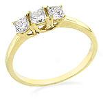 14k Yellow Gold 0.50 Cttw. 3-stone Diamond Ring