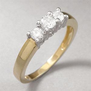 14k Yellow Gold 0.51 Cttw. 3-stone Diamond Tingle