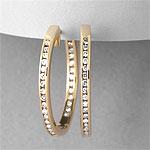 14k Yellow Gold 1.0 Cttw. Round Diamond Hoops