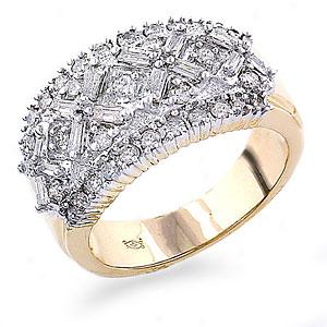 14k Yellow Gold 1.00 Cttw. Diamond Ring - Size 7