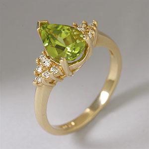14k Yellow Gold 1.25 Cttw. Peridot & Diamond Ring