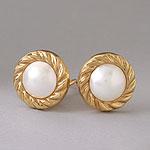 14k Yellow Gold 12mm Mabe Pearl Earrings