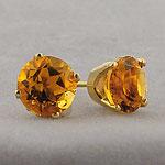 14k Yellow Gold & 1.65 Cttw. Citrine Stud Earrings