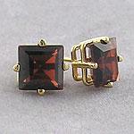 14k Yellow Gold 2.0 Cttw. Garnet Stud Earrings