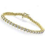 14kk Yellow Gold 2.00 Cttw. Diamond Tennis Bracelet