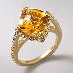 14k Yellow Gold 4.71cttw. Citrine & Diamond Ring