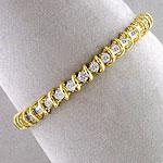 14k Yellow Gold 5.0 Cttw. Diamond Link Bracelet