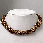 14k Yellow Gold 6-strand Copper Pearl Necklace