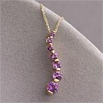 14k Yellow Gold 7-stone Amethyst Journey Pendant