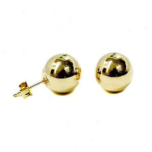 14k Yellow Gold 7mm Ball Earrings