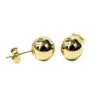14k Yellow Gold 8mm Ball Earrings