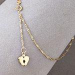 14k Yellow Gold 9 Feet Treaat Ankle Bracelet