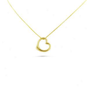 14k Yellow Gold Heart Witu Box Chain Pendant