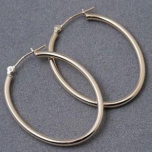 14k Yellow Gold Oval 1-1/4