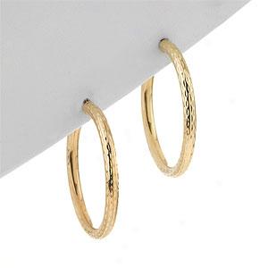 14k Yellow Gold Tube Hoop Earrings