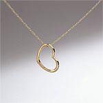 14k Yellow Polished Gold Fluid Heart Necklace