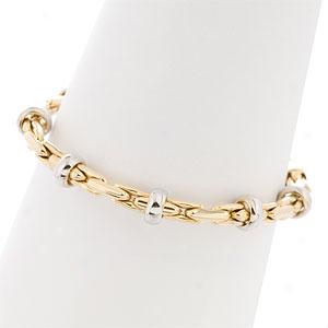 14k Yellow & White Gold Link Bracelet