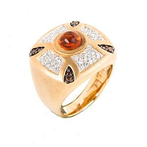 14kt 1.43 Cttw Citrine & Diamond Ring