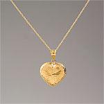 18 In 14k Diamond Cut Illusion Heart Necklace