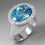 18k 5.52 Cttw Blue Topaz & Diamond Ring - Size 7