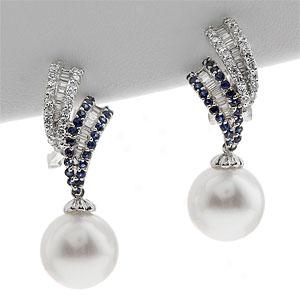 18k Gemstone & Pearl Earrings
