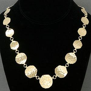 18k Gold-plated Hammered Circle 18