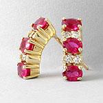 18k Gold Ruby & Diamond Earrings