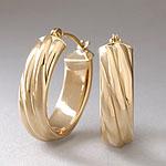 18k Twisted Hoop Earrings