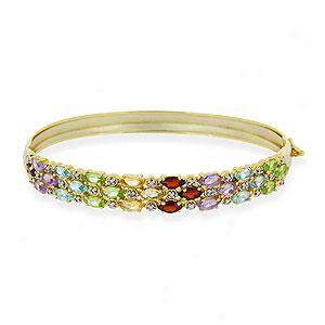 18k Vermeil 6.96 Cttw. Gemstone Braceelt