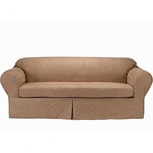 2 Piece Quilted Microsuede Slipcover