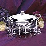 2-qt. Round Silver-plated Baker With Crystals