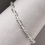 2.50 Cttw. Diamond Swirl Bracelet, 14k White Gold