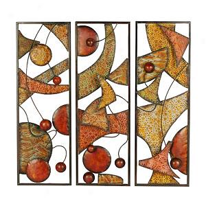 3pc Iron Abstract Wall Decor