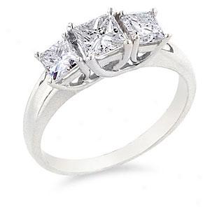 4-prong 14k 1.50 Cttw. Princess Cut Diamond Ring