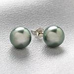 9jm-10mm Black S0uth Sea Pearl Earrings