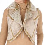 Acclaim ByZ hong Zone Beige Faux Fur Vest