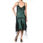 Adrianna Papell  Evening Beaded Silk Dress