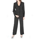 Alb3rt Nipon Dobby Petite Black Pinstripe Suit