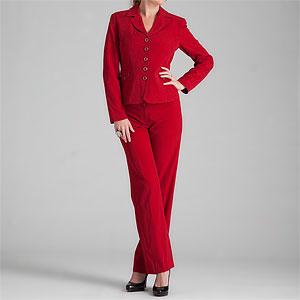 Analogy 5 Button Notch Collar Pant Suit