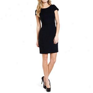 Andrew Marc Black Cap Sleeve Dress