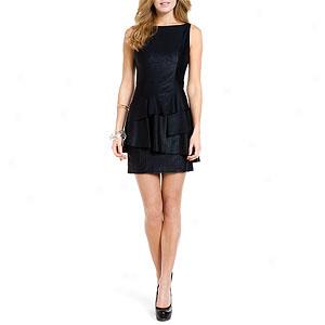 Andrew Marc Black Ruffle Skirt Dress